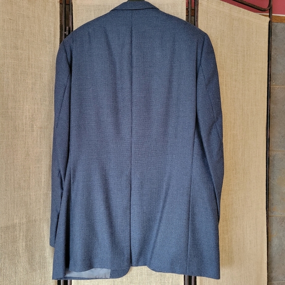 Cashmere Blazer Jack Victor Sport Coat 46 XL Blue Check Rochester Big Tall Italy - Picture 5 of 9